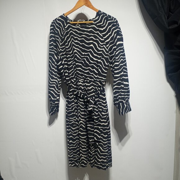 Who What Wear Black & Cream Geometric Zebra Print Midi dress Size XXL - Picture 1 of 12